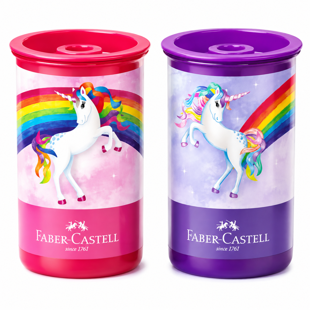 APONTADOR FABER CASTELL 123 DEPOSITO UNICORNIO ROSA E ROXO APONTADOR FABER CASTELL 123 DEPOSITO UNICORNIO ROSA E ROXO