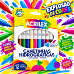 Canetinha Hidrográfica Acrilex 12 Cores