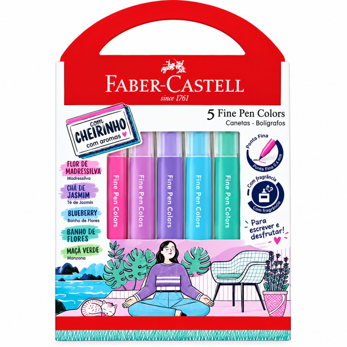 CANETA FABER CASTELL FINE PEN 5C CHEIRINHO ES5RRZF CANETA FABER CASTELL FINE PEN 5C CHEIRINHO ES5RRZF